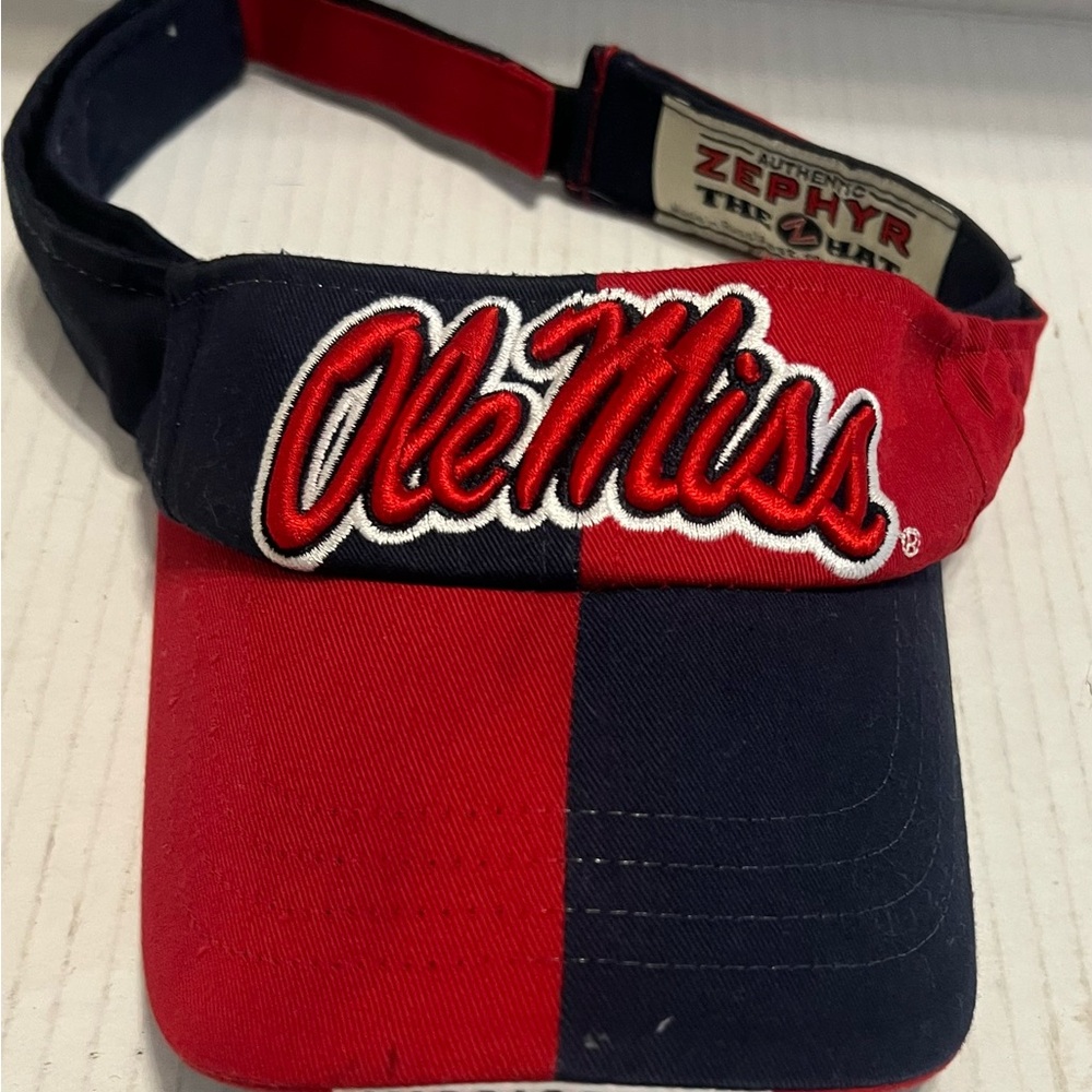 Ole Miss Zephyr‎ Authentic Red and Blue Hat Visor